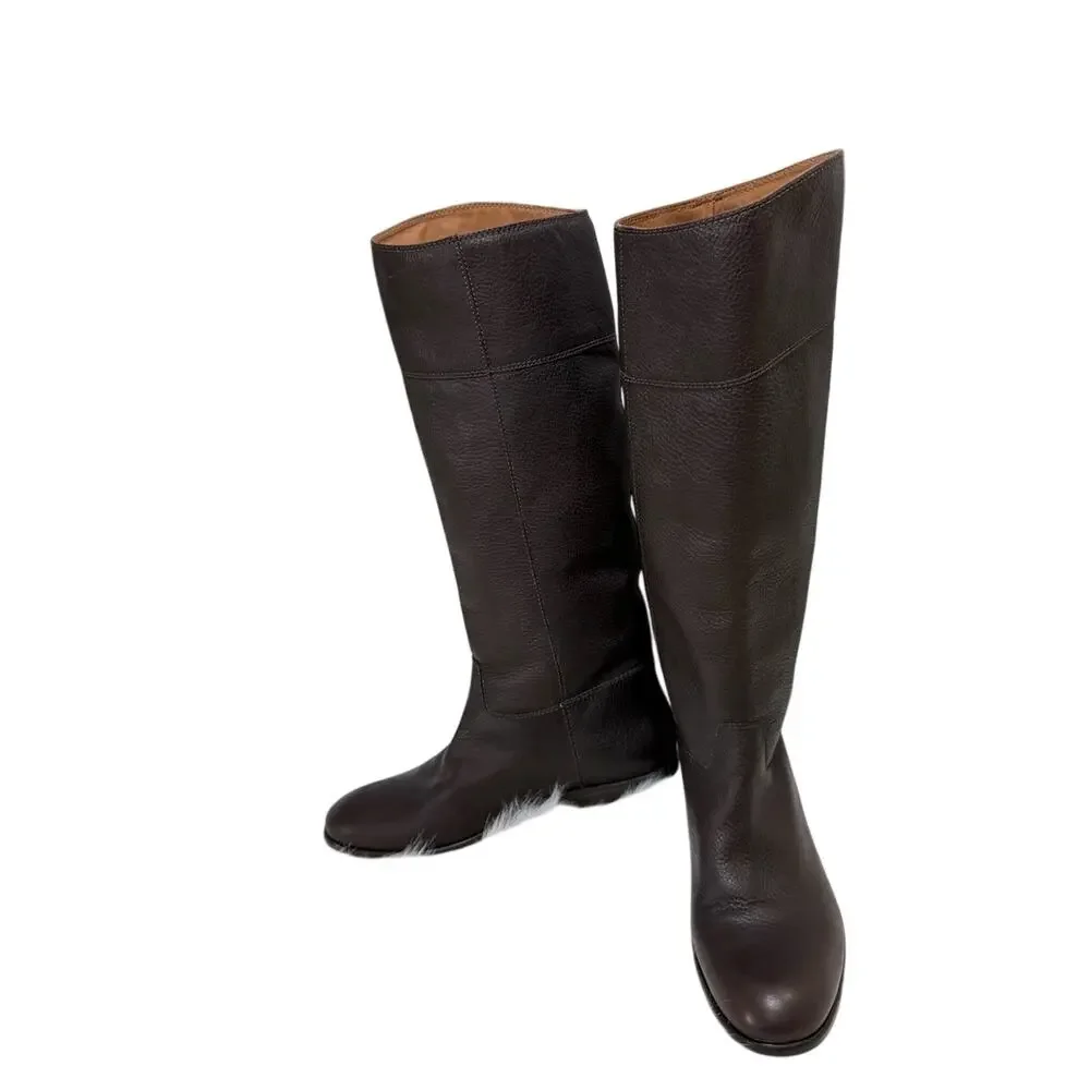 Vero Cuoio Riding Leather Dark Brown Boots Womens |US 8.5